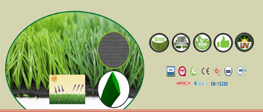 หญ้าเทียมสนามฟุตบอล Duo Tone